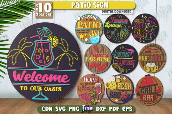 Download Patio Sign Laser Cut Bundle | Porch Sign - Premium Resources