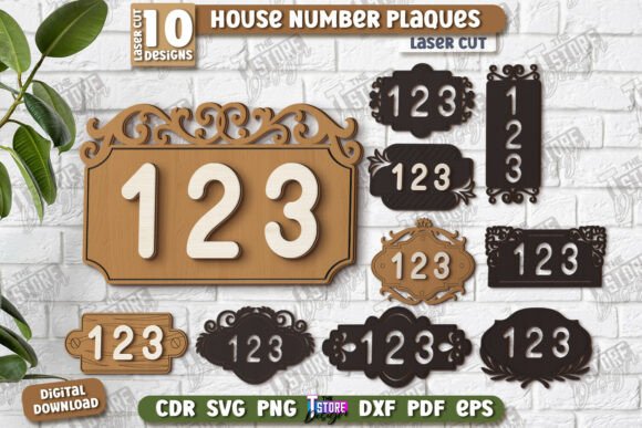 Download House Number Plaques Laser Cut Bundle - Premium Bundle