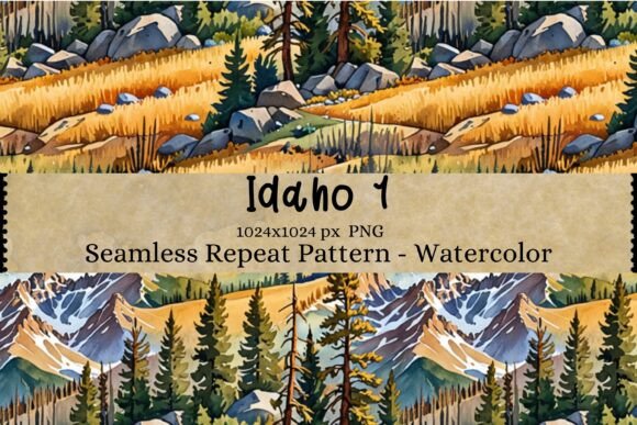 Download Idaho Seamless Repeat Pattern Watercolor - Premium Resources