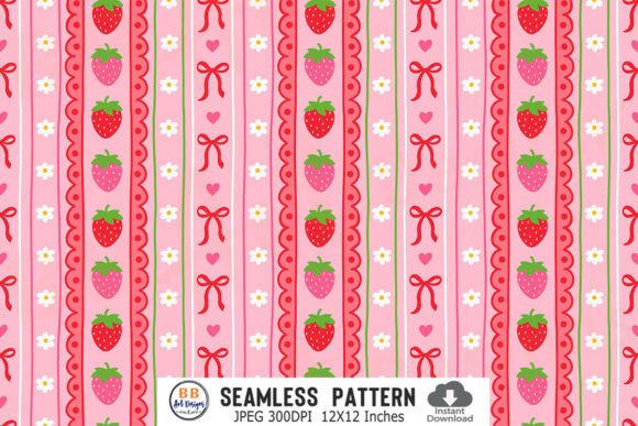 Download Coquette Strawberry Pattern Floral Paper - Pattern floral Collection